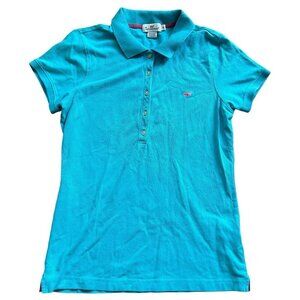 Vineyard Vines Freshwater Blue Heritage Pique Polo Golf Shirt Size Medium